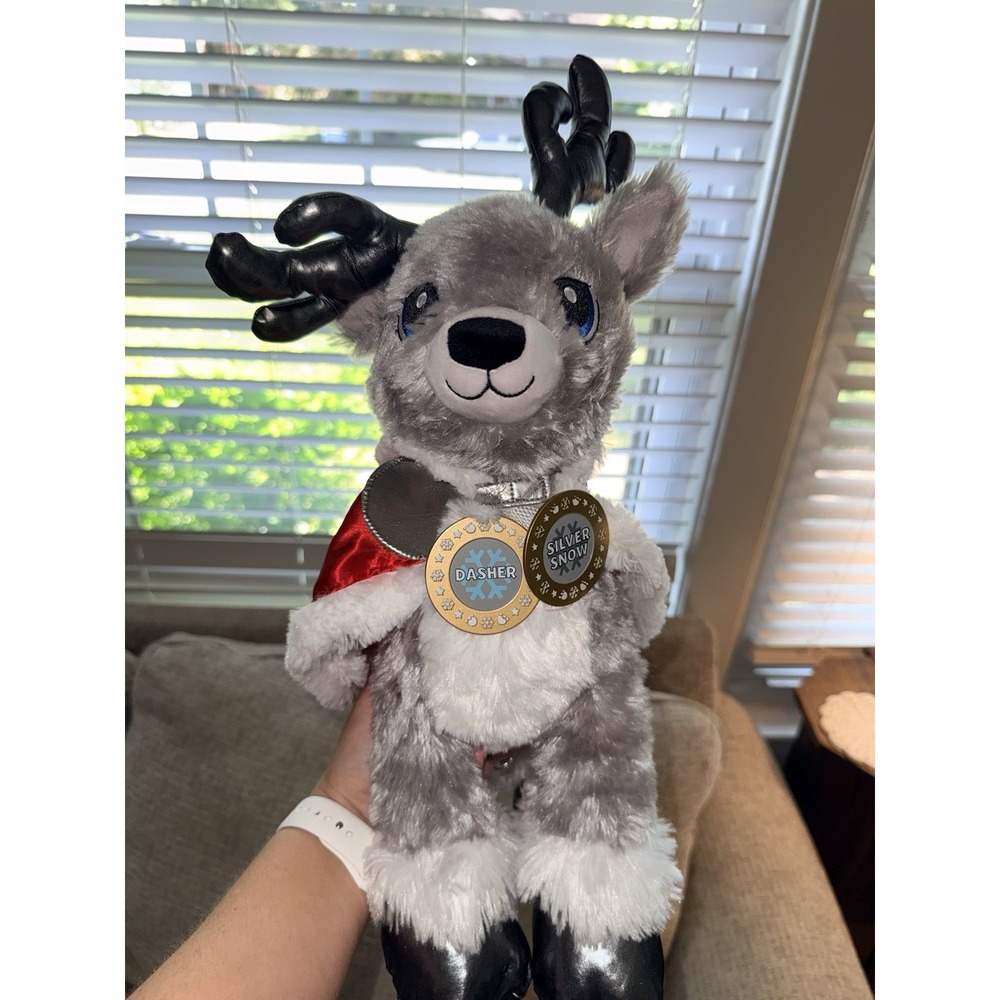 Build-A-Bear SILVER SNOW Christmas Reindeer 18" Plush GUC stuffie deer grey